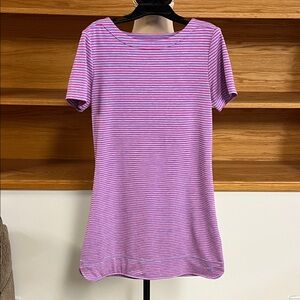Vineyard Vines Pink and Blue Girls Striped Tshirt dress